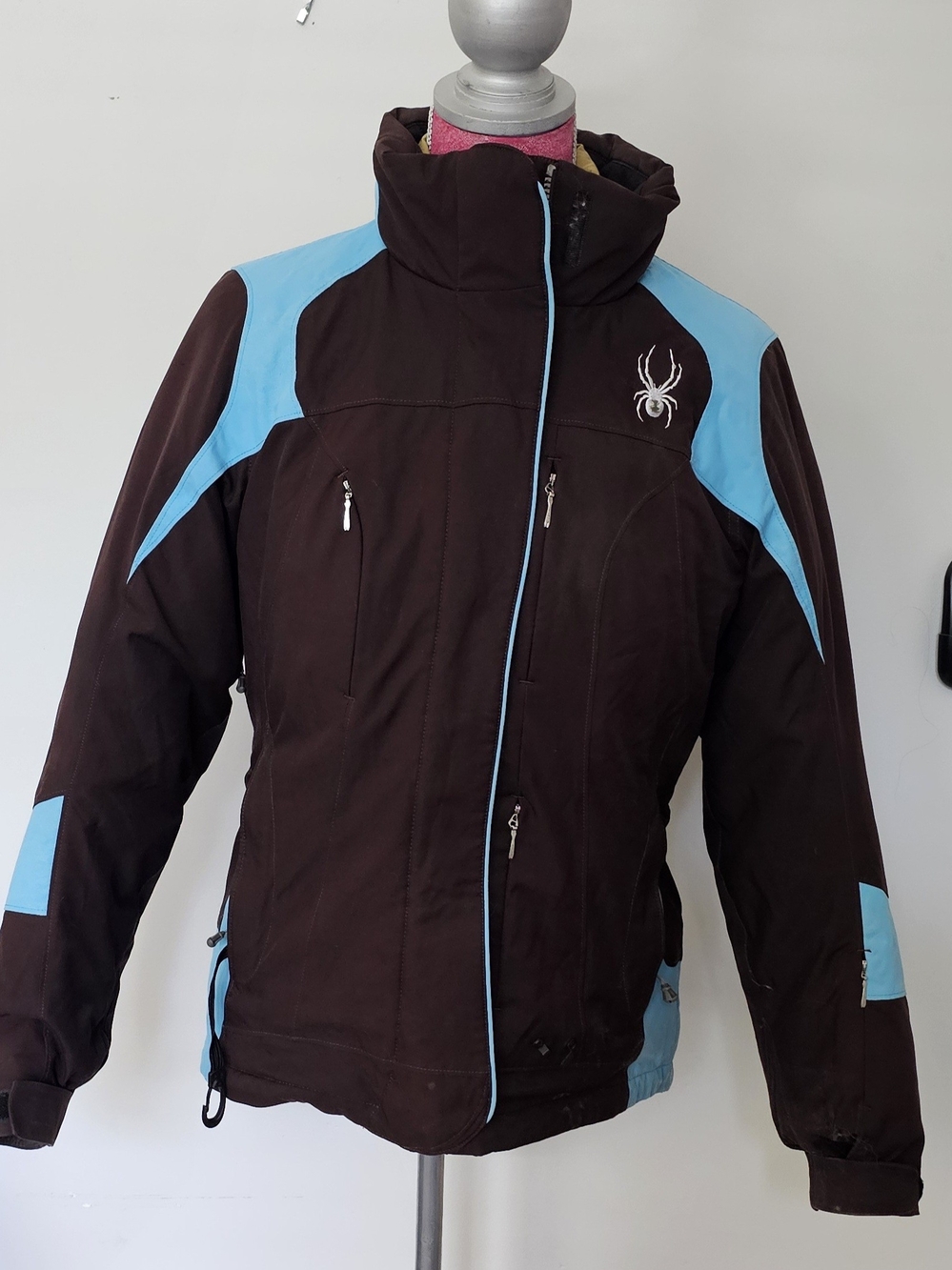 Spyder Women's Ski Jacket Brown & Blue Size Large
